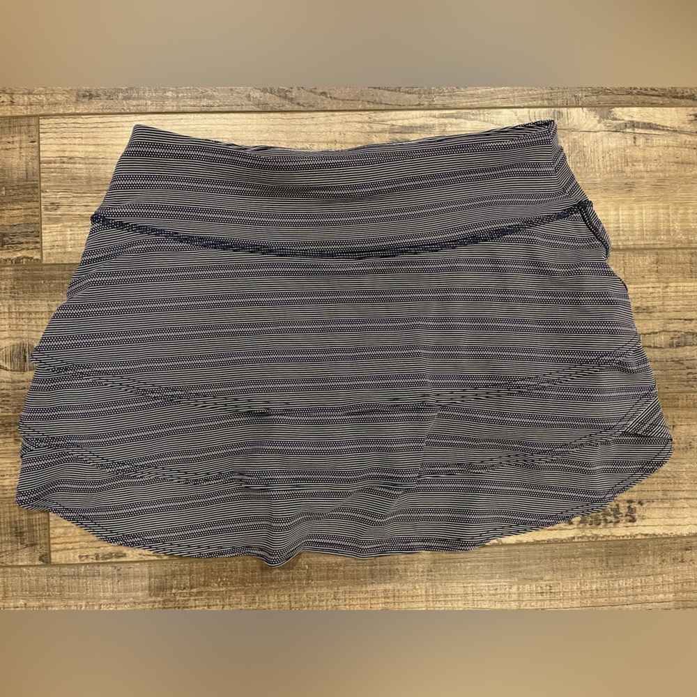 Athleta Navy and White Striped Skirt